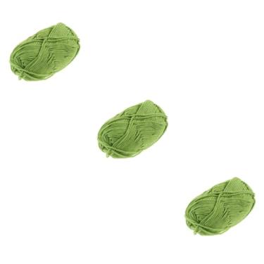 Imagem de Tofficu 3 Pecas fio de tricô para todos os tricôs cobertores infantis cobertores de pelúcia fio verde fio de algodão de leite fio de algodão para tricotar manual itinerante bola de algodão