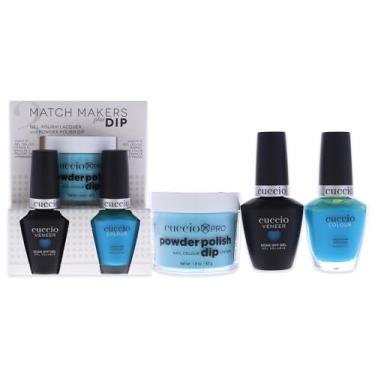 Imagem de Match Makers Plus Dip – Live Your Dream by Cuccio para mulheres – 3 unidades de sistema de polimento de pó profissional de 45 g, gel de banho de 12,5 g, esmalte de unhas colorido de 12,2 g