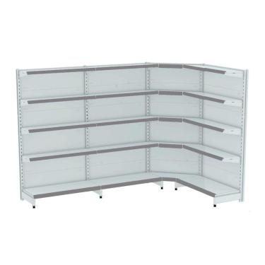 Imagem de Gondola Parede 170 Fit Ate 3 Metros 1 Canto Branco 20b Pe Ci