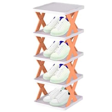 Imagem de Sapateira vertical entrada 5 andares organização tênis Sandália chinelo sapato (Laranja)