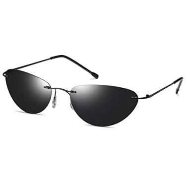 Imagem de RCXKOOM Óculos de sol The Matrix Neo Costume masculino feminino ultraleve armação metálica polarizada pequena oval sem aro