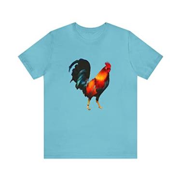 Imagem de Camiseta de manga curta unissex Rooster 'Silas' da Doggylips, Turquesa, P