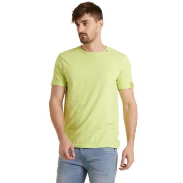 Imagem de Camiseta Replay Masculina Basic Embroidered Logo Verde Lima-Masculino