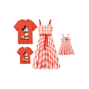 Imagem de Disney Mickey and Friends Family Matching Vacation Ruffled Cami Dresses e camisetas listradas, Laranja, 4-5 Anos