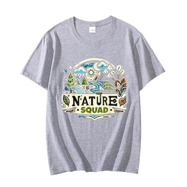 Imagem de Camiseta Nature Lover Squad Nature Shirts for Naturalists Fashion Graphic Unissex Camiseta Manga Curta, Cinza, M