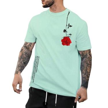 Imagem de Camiseta Manfinity Homem Floral T-Shirt 100% Algodão - Diverse