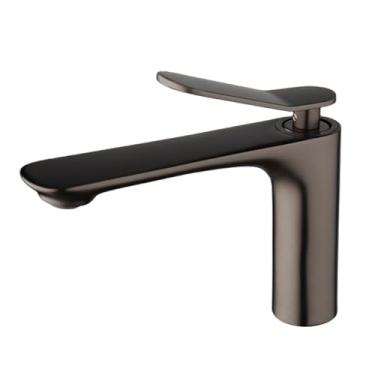 Imagem de Arma cinza escova banheiro baciafaucet deck montado misturador de água quente e fria torneiras pia do lavatório guindaste, styl 01, china