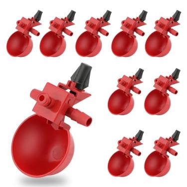 Imagem de Wontee - 10 peças de ferramentas automáticas para pendurar na fazenda de bebidas, copo de plástico para pássaros, galinha, galinha, galinha, galinha, galinha