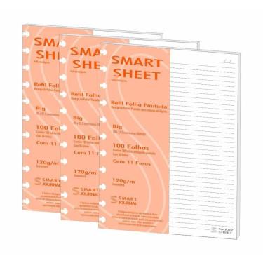 Imagem de Kit 3 Refil Caderno Inteligente 120G 100 Folhas Pautado G
