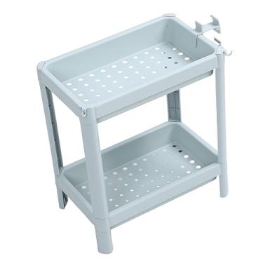 Imagem de Prateleira Autônoma de Armazenamento de Banheiro, Prateleira de Fácil Acesso para Espaço de Banheiro Arrumado, Material Plástico (2 camadas)