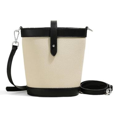 Imagem de Bolsa feminina vintage de couro legítimo, bolsa de ombro para mulheres, bolsa transversal com alças ajustáveis, Preto