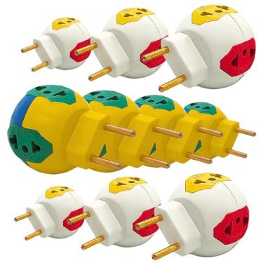 Imagem de Kit 10 Adaptadores De Tomada Benjamim Power Ball Circulo Com 4 Entradas Multiplicador de Tomadas 10A 20A - Complete Store®