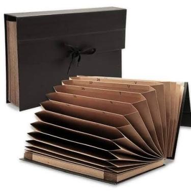 Imagem de Pasta Sanfonada Duplicata Arquivo A5 meio ofício Kraft 31 Divisóri A-z/1-31 Dello…