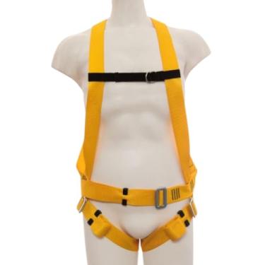 Imagem de Cinto de Segurança Paraquedista 1 Ponto com Cintura Cinturão - CSEG - Trabalhadores em Altura - Amarelo - Poliéster, Aço