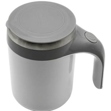 Imagem de Caneca Mixer Misturadora Magnética Térmica Portátil em Aço Inoxidável 380ML Marblue (Branca)