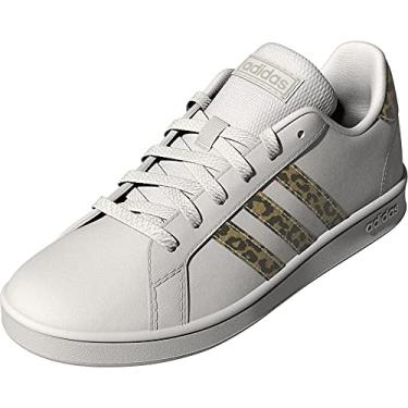 Imagem de adidas Grand Court Sneaker, Cloud White/White/Champagne Metallic, 10.5 US Unisex Little Kid