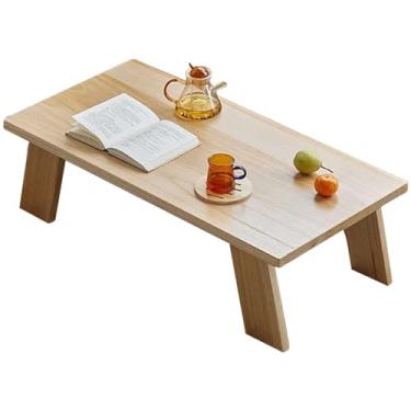 Imagem de Mesa de centro feita à mão em estilo retrô, mesa baixa de madeira paulownia, mesa de café da manhã, mesa de chá de tatame japonês