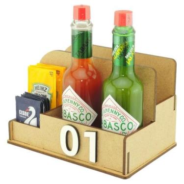 Imagem de 10 Organizador de Mesa Porta Sachê Sal Pimenta Guardanapo Lanchonete C