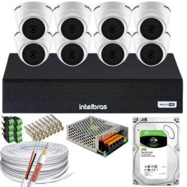 Imagem de kit 8 Câmera VHD 1220 D MIC Full HD Dvr 1008-c Intelbras Audio Microfo