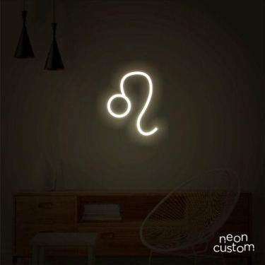 Imagem de luminaria letreiro Neon Led Signo Leão 50x40 luminoso decoração p/ sel