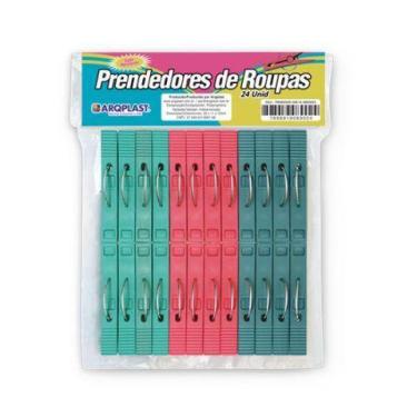 Imagem de Prendedor de Roupas 24 Unidades Mordida Forte Resistente PR24PM Arqpla