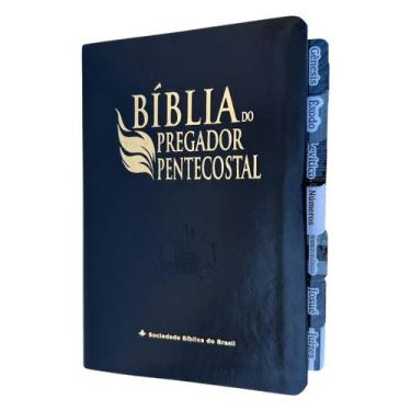 Imagem de Biblia de estudo do Pregador pentecostal média preta com Abas aplicada