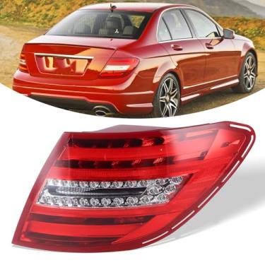 Imagem de YEQSHNG Conjunto de luz traseira compatível com Mercedes Benz W204 Classe C 250 C300 C350 2011-2014 Luz traseira externa lado do passageiro 2049060703 MB2801135