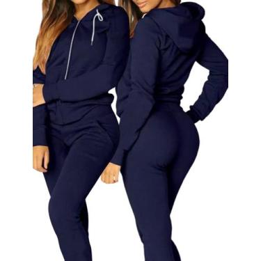 Imagem de Conjunto  Moletom  Feminino Agasalho Blusa de frio Calça inverno  - Gi