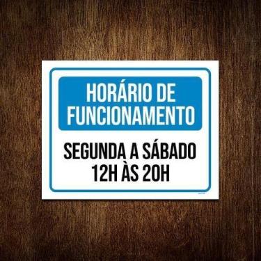 Imagem de Placa De Sinalização - Horário Funcionamento 18X23 - Sinalizo