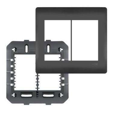 Imagem de PLACA 4 X 4 PRETA 06 MODULOS COM SUPORTE SHP - 4080 Habitat Black FAME
