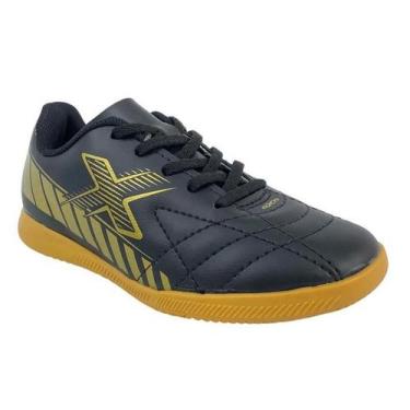 Imagem de Chuteira OXN Track Indoor Infantil Masculino - 353930, Preto, Dourado,