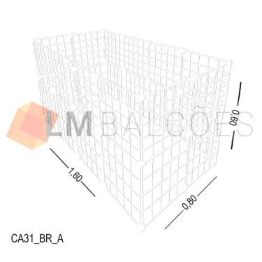 Imagem de Cercadinho Aramado Branco Para Pet - 1,60 X 0,60 X 0,80m - LM Balcoes