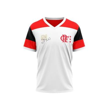 Imagem de Camisa Flamengo Retro Zico Mundial 1981 Branca - Infantil - Braziline,