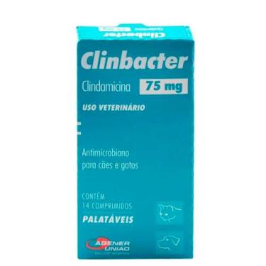 Imagem de Antimicrobiano Clinbacter Veterinário para Cães e Gatos 75mg com 14 co