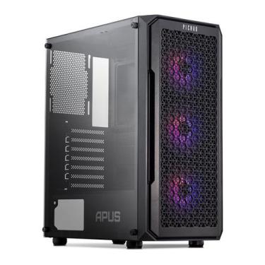 Imagem de Gabinete Gamer Pichau Apus RGB, Mid-Tower, Lateral de Vidro Temperado,