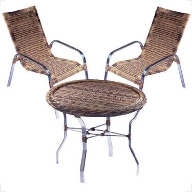 Imagem de Conjunto 2 Cadeiras e Mesa Alta Alumínio Para Área Externa Fortaleza F