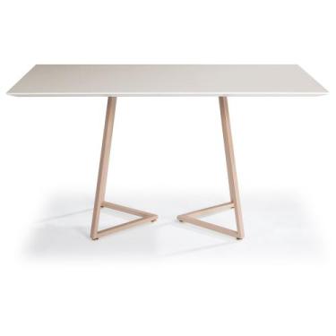 Imagem de Mesa Jantar Floripa Aço Carbono Dourado - Drop mobiliário