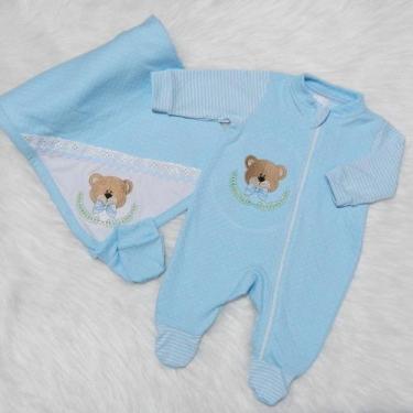 Imagem de Saída de Maternidade para Bebe  Menino Bordado Ursinho 3 peças - Pando