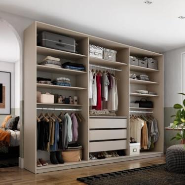 Imagem de Closet Casal 100% Mdf Bp 237cm 3 Gavetas Monreale Bege