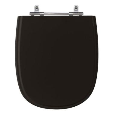 Imagem de Assento Sanitário Sabatini Preto Tampa para Vaso Icasa de Madeira Laqu