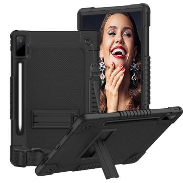 Imagem de Hoibon Capa para Lenovo Tab P12 32.3 cm 2023, para Lenovo P12 2024, com alça de ombro à prova de choque para Lenovo Tab P12 TB-370FU/TB-375FC/Xiaoxin Pad Pro (preto)