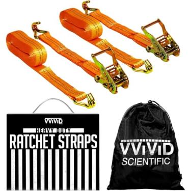 Imagem de VViViD Conjunto de guincho de catraca de carga de aço amarrado de 6 metros com alça de gancho em S pacote com 2 pacotes incluindo bolsa de transporte