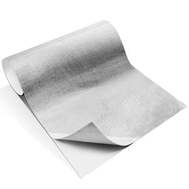Imagem de Amylove 1 peça de escudo térmico aluminizado grande de 61 x 121 cm para lareira de madeira, proteção térmica, isolamento adesivo, cobertor, refletivo, de fibra de vidro para escapamento automotivo e
