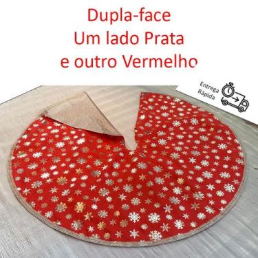 Imagem de Saia Glitter P/base Árvore De Natal Enfeite Decoração 90cm - Fitas e F