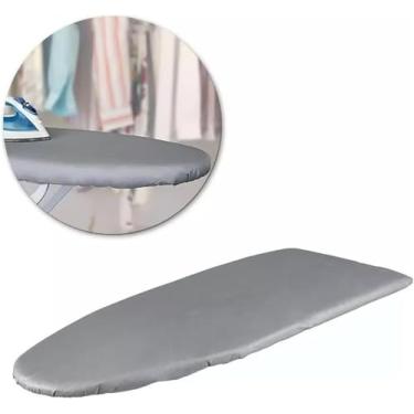 Imagem de Capa para Tábua de Passar Roupa Forro Térmico Ajustável Regulável Universal Grande Liso Cinza 1,40m x 0,50m