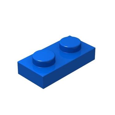 Imagem de Classic Blue Plates Bulk, Blue Plate 1x2, Building Plates Flat 100 Piece, Compatible with Lego Parts and Pieces: 1x2 Blue Plates(Color: Blue)
