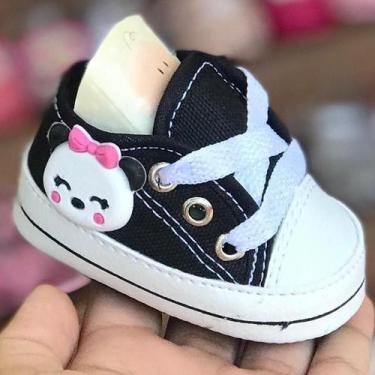 Imagem de Tênis Sapatinho De Bebe RN Menina com Emborrachado - Nenê Baby, 18, 11