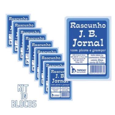 Imagem de Bloco Rascunho Anotações 80 Folhas Kit 10 Un Folha Jornal - Tamoio