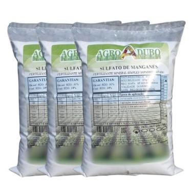 Imagem de Fertilizante Sulfato De Manganês 3kg Adubo Ferti Hidroponia - AGROADUB