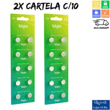 Imagem de 20 Pilha Bateria LR44 AG13 LR1154 2 Cartelas c/ 10 Baterias Energy Elg